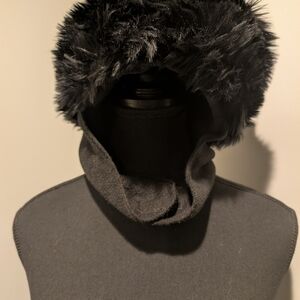 Figure skating Head Protection Black Faux Fur - NWT!!